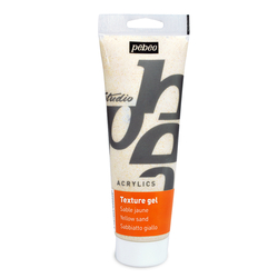 Pebeo - Sand Textured Gel Studio - Pebeo Kum Dokulu Jel - Sarı - 250ml Tüp