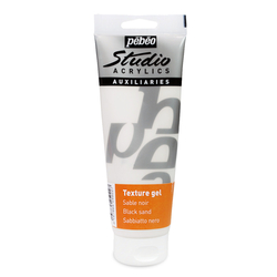 Pebeo - Sand Textured Gel Studio - Pebeo Kum Dokulu Jel - Siyah - 250ml Tüp