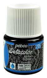 Pebeo - Setacolor Glitter Transparan Kumaş Boyası 45ml Şişe - 205 Onyx