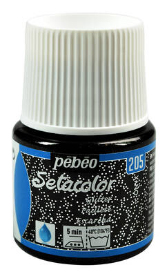 Setacolor Glitter Transparan Kumaş Boyası 45ml Şişe - 205 Onyx