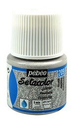 Pebeo - Setacolor Glitter Transparan Kumaş Boyası 45ml Şişe - 209 Silver
