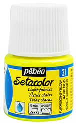 Pebeo - Setacolor Transparan Kumaş Boya 45ml Şişe - 31 Fluorescent Yellow