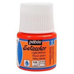 Pebeo - Setacolor Transparan Kumaş Boya 45ml Şişe - 32 Flourescent Orange
