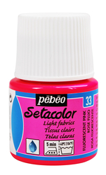 Pebeo - Setacolor Transparan Kumaş Boya 45ml Şişe - 33 Fluorescent Rose