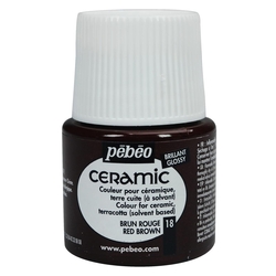 Pebeo - Solvent Bazlı Seramik Boya 45ml Şişe - 18 Red Brown