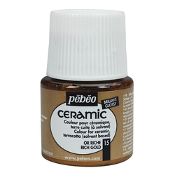 Pebeo - Solvent Bazlı Seramik Boya 45ml Şişe - 15 Rich Gold