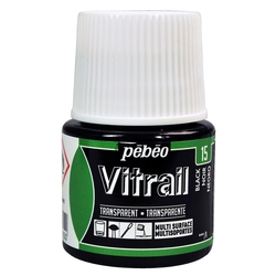 Pebeo - Vitrail Solvent Bazlı Cam Boya 45ml Şişe - 05015 Black