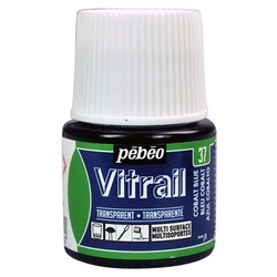Pebeo - Vitrail Solvent Bazlı Cam Boya 45ml Şişe - 05037 Cobalt Blue