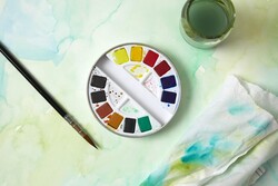 Watercolor Aquarel 12li Set Teneke Kutu - Thumbnail