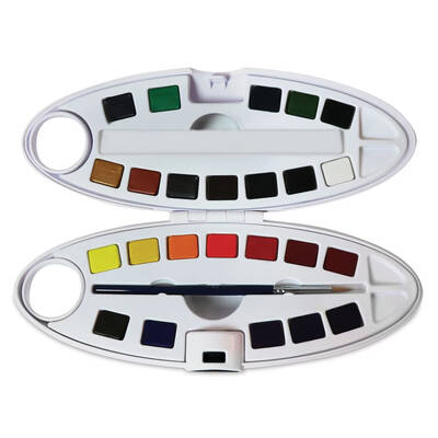 Watercolor Aquarel 24lü Oval Set