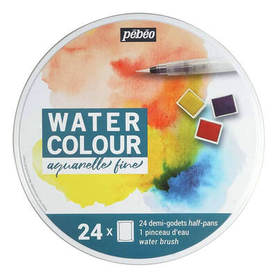 Watercolor Aquarel 24lü Set Teneke Kutu