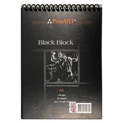 Ponart - Black blok 130gr A5 30 Yaprak Ponart - Black blok 130gr A5 30 Yaprak