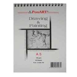 Ponart - Drawing&Painting Blok 190 gr A5 20 Yaprak