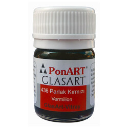 Ponart - Glass Art 20ml Parlak Kırmızı