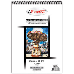 Ponart - Painting Drawing Block 25x35cm, 20 Yaprak