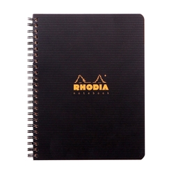 Rhodia - Active 16x21cm Çizgili Defter Spiralli Siyah Plastik Kapak 80 Sayfa