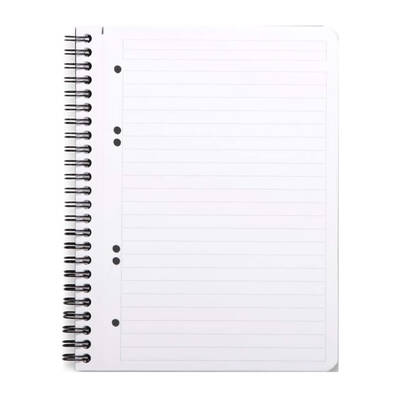 Active 16x21cm Çizgili Defter Spiralli Siyah Plastik Kapak 80 Sayfa