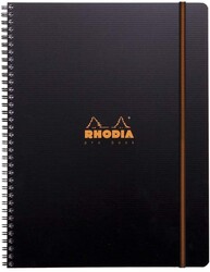 Rhodia - Active A4 Çizgili Defter Siyah Kapak 4 Delikli 80 Yaprak