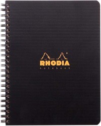 Rhodia - A5 Plastik Kapak Kareli Spiralli Defter Siyah