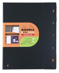 Rhodia - Active A5+ Kareli Defter Spiralli Siyah Plastik Kapak 90 Sayfa