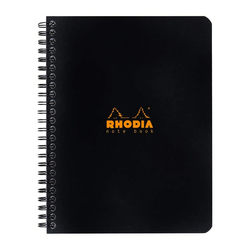 Rhodia - Basic 16x21cm Kareli Defter Siyah Kapak 80 Yaprak