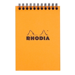 Rhodia - Basic 7,5x10,5cm Kareli Blok Turuncu Kapak Spiral 80 Yaprak