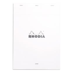 Rhodia - A4 Çizgili Blok Beyaz Kapak 80 Yaprak