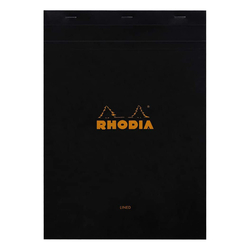 Rhodia - A4 Çizgili Blok Siyah Kapak 80 Yaprak