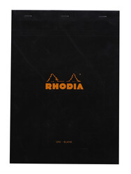 Rhodia - Basic A4 Çizgisiz Blok Siyah Kapak 80 Sayfa