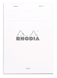 Rhodia - Basic A5 Çizgili Blok Beyaz Kapak - Beyaz Kağıt 80gr
