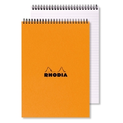 Rhodia - Basic A5 Kareli Blok Turuncu Kapak Spiralli 80 Sayfa