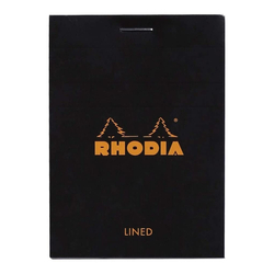 Rhodia - Basic A7 Çizgili Blok Siyah Kapak 80 Sayfa