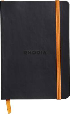 Boutique Rodiarama A6 Çizgili Defter Siyah Yumşak Kapak 72 Sayfa