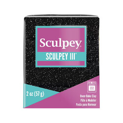 Sculpey - Sculpey III Polimer Kil Siyah Glitter 57gr