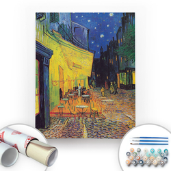 Bir Kutu Sanat - Van Gogh, Cafe Terrace at Night - Tuval Üzerine Sayılarla Boyama Seti 40x50cm