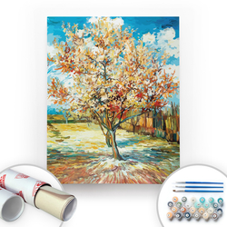 Bir Kutu Sanat - Van Gogh, The Peach Tree - Tuval Üzerine Sayılarla Boyama Seti 40x50cm